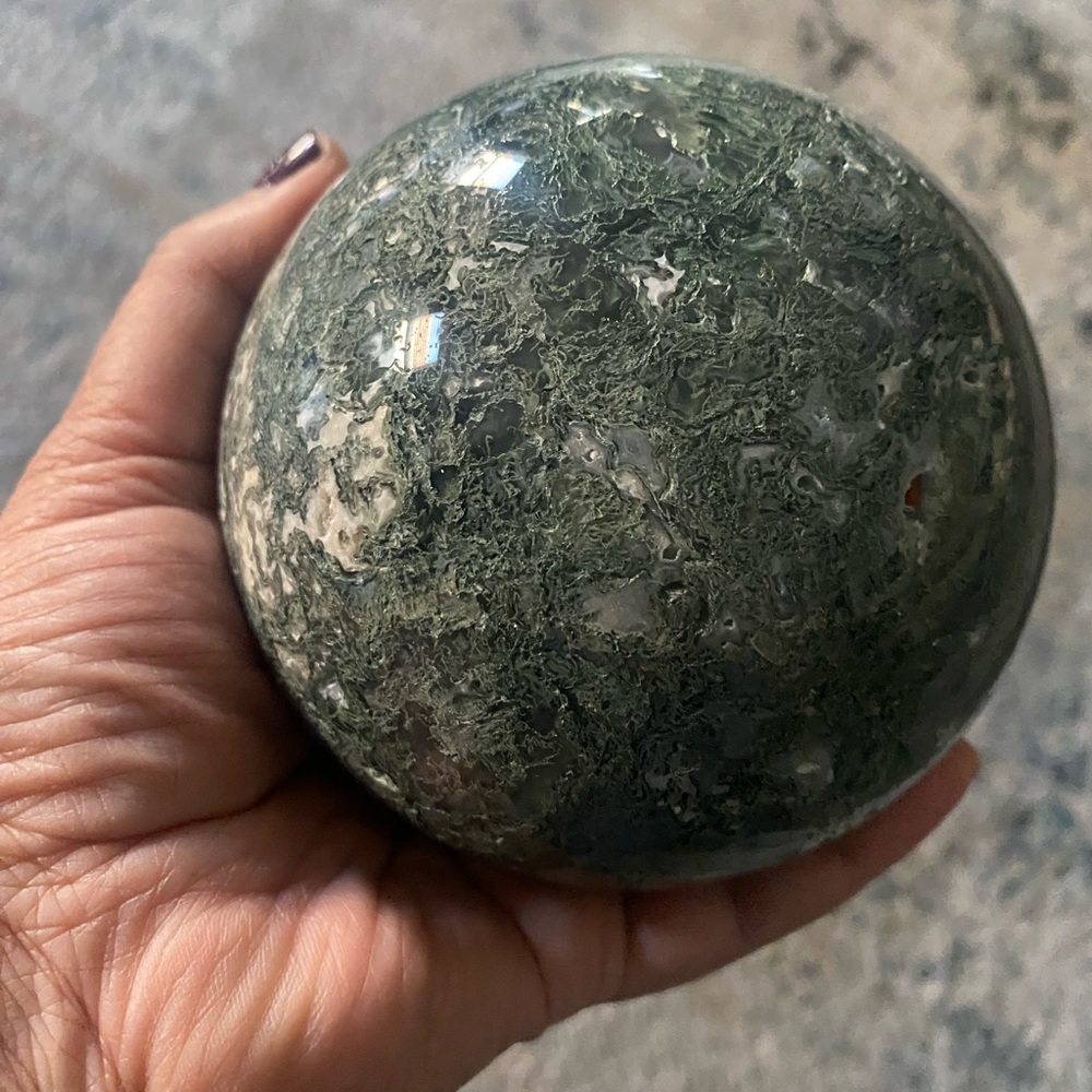 🌈SOLD 🌈 Moss Agate Large Sphere